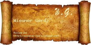 Wiesner Gerő névjegykártya